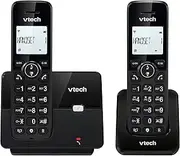 VTech CS2001 Cordless Phone with 2 Handsets, ECO+ Mode, Landline Telephone, Black, Call Block, Hands-Free Function, Large Buttons, Two Line Display