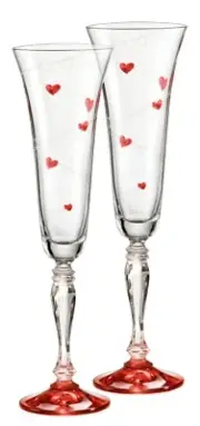 Bohemia Crystal Love Flute Gift Set 180ml 2pc wine glass 40727.180