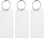 [COOINS] 3Pack Cruise Luggage Tags,PVC Holders Fitting for Printing Label Tags, Waterproof with Resealable Zipper & Steel Loops