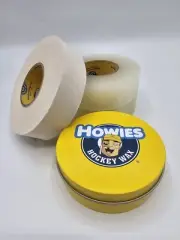 Howies Hockey Tape Stick Wax with Case and 2 Rolls of Clear / 1 Roll of White