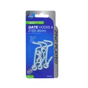 Zenith 65mm Zinc Plated Gate Hook And Eyes - 3 Pack