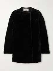 [Isabel Marant] Isabel Marant - Doriane Oversized Padded Velvet Coat - Black - FR 36 FR 36 Black