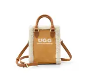 AUSTRALIAN SHEPHERD® Women Fluffy Wool Adjustable Strap Over Shoulder Charlie Bag - Chestnut / One Size