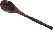 ULTECHNOVO Long Handle Wooden Cooking Spoon Skimmer Colander Ladle Kitchen Utensil for Stirring Frying Serving and Salads Efficient Deep Scoop with Smooth Finish and Ergonomic Design