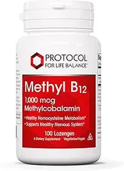 Protocol For Life Balance Methyl B12 1000 Mcg Methylcobalamin Supports Homocysteine Metabolism And Healthy Nervous System Energy Boost Cognitive Function Digestive System 100 Lozenges