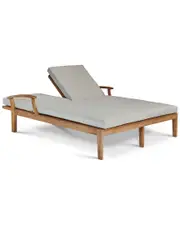 Curated Maison Delaine Outdoor Teak Double Reclining Sun Lounger With Sunbrella Cushion