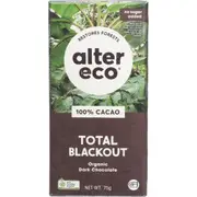 Alter Eco Chocolate Organic Dark Total Blackout 75g (Pack of 12)