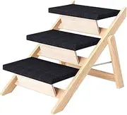 JISADER Pet Ladder for Dogs and Cats, Foldable Design for Elevated Surfaces, 3 Steps
