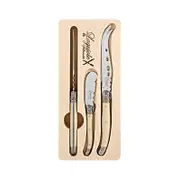 3pc Laguiole Silhouette Stainless Steel Cheese/Pate Knife Set Utensils Ivory