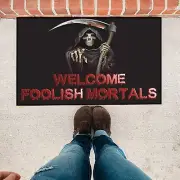 Halloween Doormat 24 inches x 36 inches, Welcome Foolish Mortals, 19560