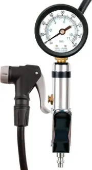 Universal Bicycle Tire Inflator Gauge with Auto-Select Valve Type - Presta