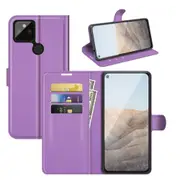 For Google Pixel 5a 5G Case, PU Leather Wallet Cover, Purple