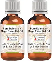 Greenwood Essential Pure Dalmatian Sage Essential Oil (Salvia officinals) Natural Therapeutic Grade Steam Distilled (Pack of Two) 100ml X 2 (6.76 oz)