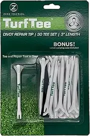 Zero Friction Power Turf Tee Divot Tool, 30 Tee Set