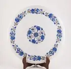 18" Lapis Lazuli Stone Inlay Side Table Top Round Shape Corner Coffee