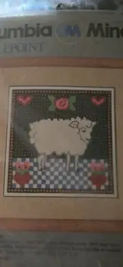 VTG 1983 Columbia Minerva Needlepoint Shy Sheep Picture Kit. Sealed.