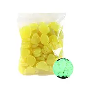 Catzon 100Pcs Glow in The Dark Pebbles Stones Rocks for Fish Tank Aquarium Garden Walkway Decor-Yellow