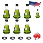 High-Quality 500ml PYREX Erlenmeyer Flask Set with Rubber Stopper - 6 Units