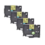 4PK Compatible with Brother P-Touch TZ831 TZe831 Gold Tape 0.47" Label Tape