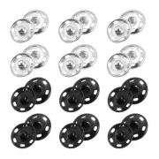 100 Sets Sewing Snap Buttons, Press Buttons Snap Fasteners 19mm, Silver/Black