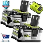 18V 12.0Ah Lithium Genuine Battery For RYOBI P108 ONE+ PLUS P104 /P117 Charger