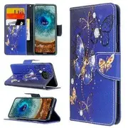 For Nokia X10 Case SupRShield Wallet Card Leather Flip Magnetic Stand Phone Cover (Blue Butterfly)