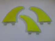 PERFORMANCE CORE surfboard THRUSTER FINS yellow (set x 3) hexcore FCS compatible