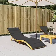 Outdoor Sun Lounger Cushion in Black Oxford Fabric 200 x 70 x 3 cm Seat and Bench Cushion for Garden Lounger Outdoor Furniture Decoration