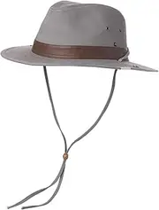 [Comhats] UPF 50 Cotton Safari Fedora Aussie Hat Men, Womens UV Protection Sun Hat for Fishing Hiking Walking, Summer Bush Hat, Wide Brim Travel Adventurer Hat, Adjustable Chin Strap