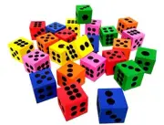 24 Pcs 1.5 Inch Big Foam Playing Dice Colorful Square Blocks for Party Favors
