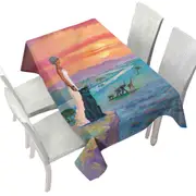 Art Painting the landscape of Africa Animals and African Queen Tablecloth