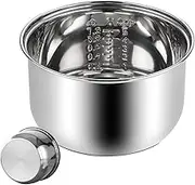 Scratch-Resistant Cooker Insert | Electric Cooker Diffuser Inner - Replacement Rice Pot with Non-Stick Coating, Stainless Steel Inner Pot for Daily Cooking High-Pressure Stewing Casseroles
