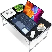 DAWNTREES Foldable Laptop Table for Bed, Study, Reading - Portable Stand Lap Desk, Bedside, Breakfast Tray, Camping and Mini Picnic