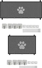 Indoor Mesh Pet Gate, Pet Stair Barrier, Cat Mesh Barrier, Easy Installation, Retractable Design, 110x78x180cm, for Indoor Outdoor Patios Porches