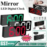 LED Digital Clock Mirror Display Snooze Alarm Temperature Time Table Desk DecoSW
