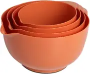 Nesting Plastic Mixing Bowl Set, 4 Piece Mixing Bowl Set with Pour Spouts, Size