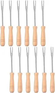 UPKOCH 2sets Stainless Steel Corn Holders with Handle Durable Easy to Clean Skewers for Safe Eating for Barbecues Picnics and Outdoor Activities 6pcs*2