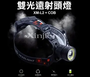 信捷【B07套】CREE XM-L2 強光頭燈 旋轉變焦COB LED頭燈 雙光源 工作燈露營燈Q5 T6 U2