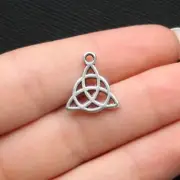 BULK 50 Celtic Knot Charms Antique Silver Tone 2 Sided - SC2088