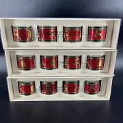 Pier 1 Imports Holiday Napkin Rings Red Enameled Brass Tree Deer Set of 12