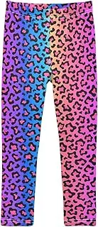 [Joisal] Girls Leggings Rainbow Leopard Print Cheetah 4T Girls Activewear Pants