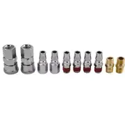 Silver Connector Set 10Pcs 1/4'' Air Line Compressor Quick High quality