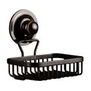 Soap Holder Basket Removable Stainless Suction BLACK