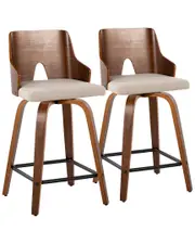 LumiSource Set of 2 Ariana 24" Fixed-Height Counter Stool