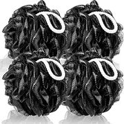 MTDLYICE Loofah Sponge XXL-100g 4 Pack, Bath Sponge Soft Mesh Shower Puff Loofah for Men, Exfoliating Body Scrubber for Women, Shower Accessories (Black)