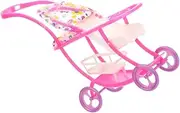 Dollhouse Stroller Toy Mini Baby Push Cart Japanese Style Realistic Doll Stroller Model Plaything Doll Accessory Room Dec