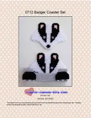 Badger Coaster Set-Plastic Canvas Pattern or Kit