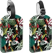 [WOSHJIUK] Luggage Tags,2 Pack Labels Suitcase Tags,Colorful Toucan,Luggage Tags Privacy Protection Travel Bag Tag