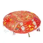 Eyes of India Round Floor Seating Meditation Patchwork Pillow Cushion Cover C...