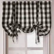 Short Curtain Kitchen Cafe Curtain Cafe Classic Plaid Linen Decor Window Screen